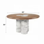 Harvey Marble Round Dining Table by ACME - Image 3
