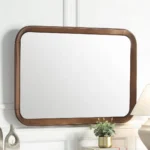 Modern Walnut Wall Mirror