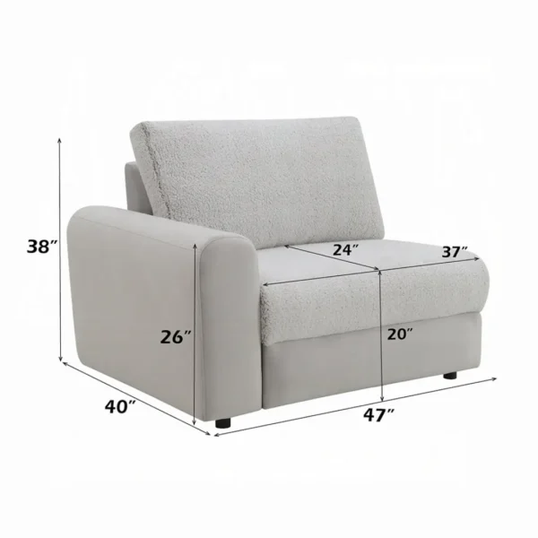 Tarrance Velvet Modular Power Lift Chair Recliner by ACME - Image 8