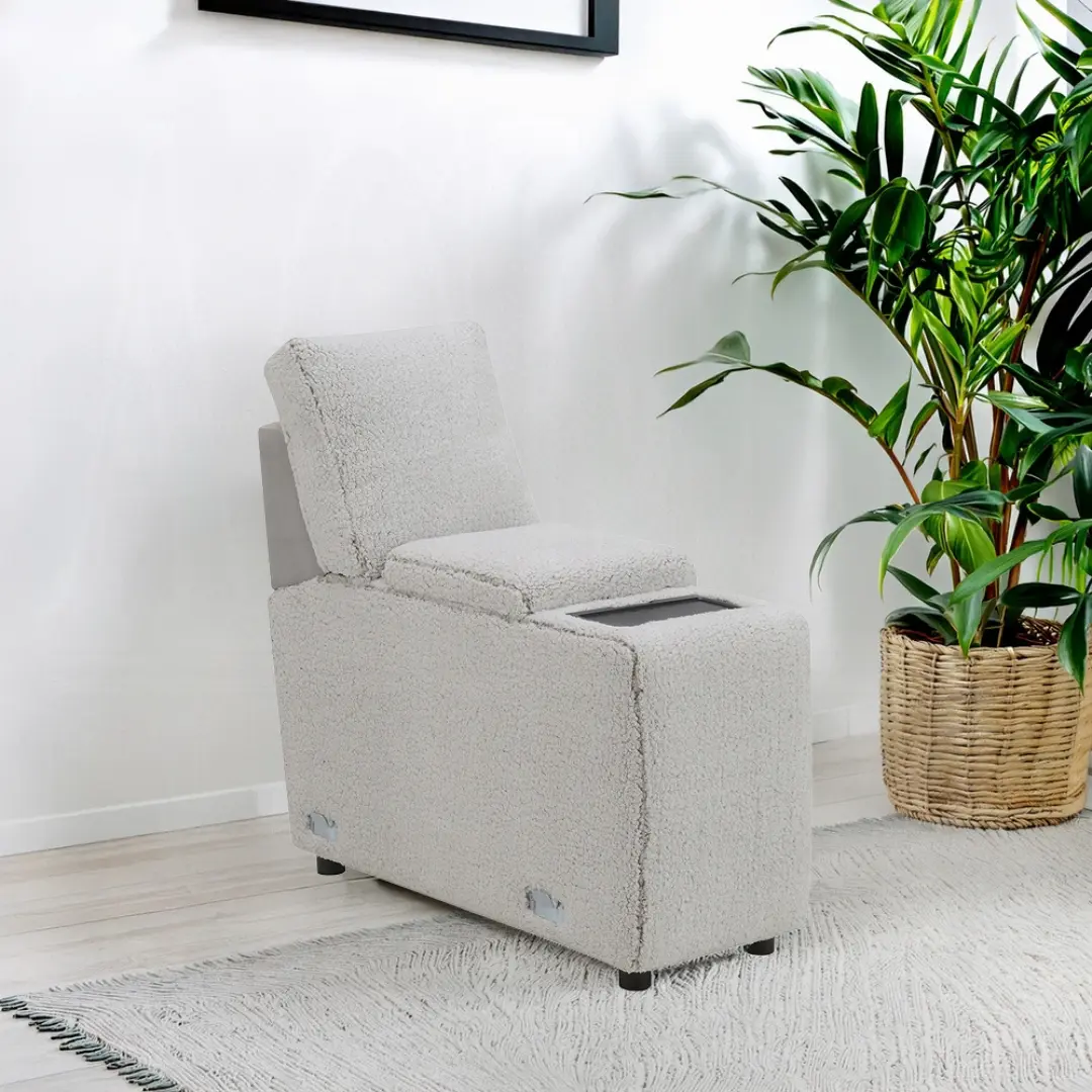 Tarrance Gray Modular Console With Wireless Charging By Acme | Mobilia Cleopatra 3 Gray Modular Console with Wireless Charging