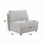 Tarrance Gray Modular Armless Chair by ACME - Image 6