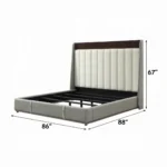 Jamonica Wood and Upholstered Bed Eastern King Size by ACME - Image 4