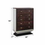 Jamonica Walnut Wood 5 Drawer Chest by ACME - Image 3