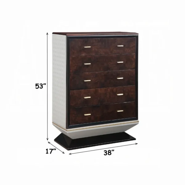 Jamonica Walnut Wood 5 Drawer Chest by ACME - Image 3