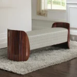 Gray Upholstered Bench