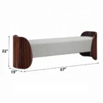 Jamonica Gray Upholstered Bench by ACME - Image 3