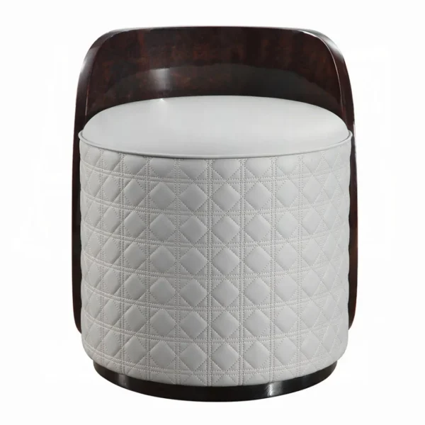 Jamonica Gray Upholstered Vanity Stool by ACME - Image 2