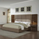 Marcelino Beige Leather Upholstered Bed Eastern King by ACME - Image 2