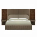 Marcelino Beige Leather Upholstered Bed Eastern King by ACME - Image 3