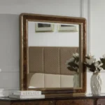 Glossy Coffee Wood Rectangle Mirror