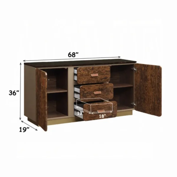 Marcelino Brown Wood Dresser by ACME - Image 4