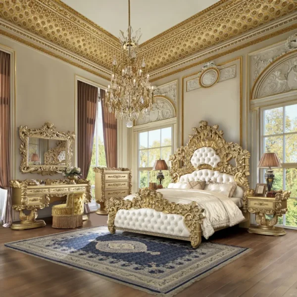 Bernadette Gold 5 Drawer Vanity Desk by ACME - Image 7