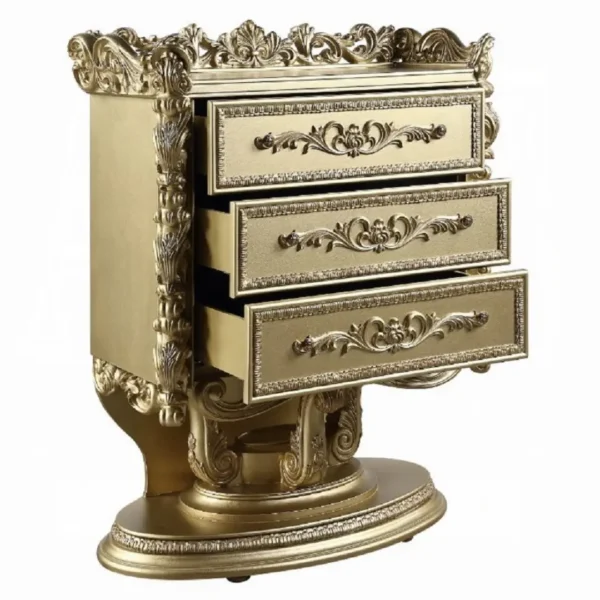 Bernadette Gold 3 Drawer Chest by ACME - Image 3