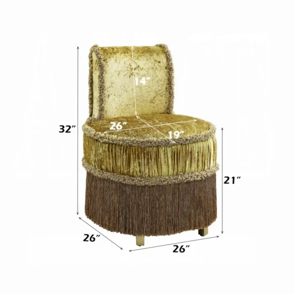 Bernadette Gold Stool Chair by ACME - Image 5