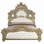 Bernadette White Leather Bed Eastern King by ACME - Image 2
