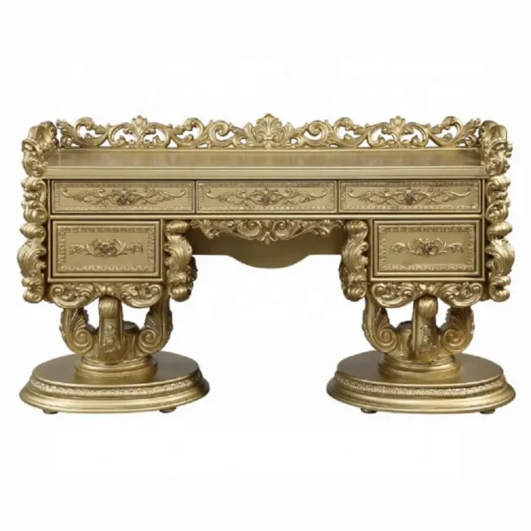 Bernadette Gold 5 Drawer Vanity Desk by ACME - Image 2