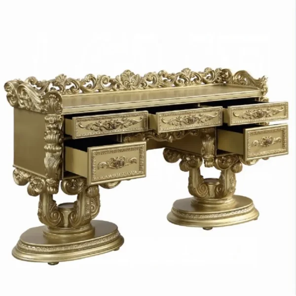 Bernadette Gold 5 Drawer Vanity Desk by ACME - Image 3