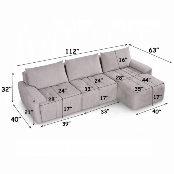Dorcas Grey Sectional Sofa by ACME - Image 4