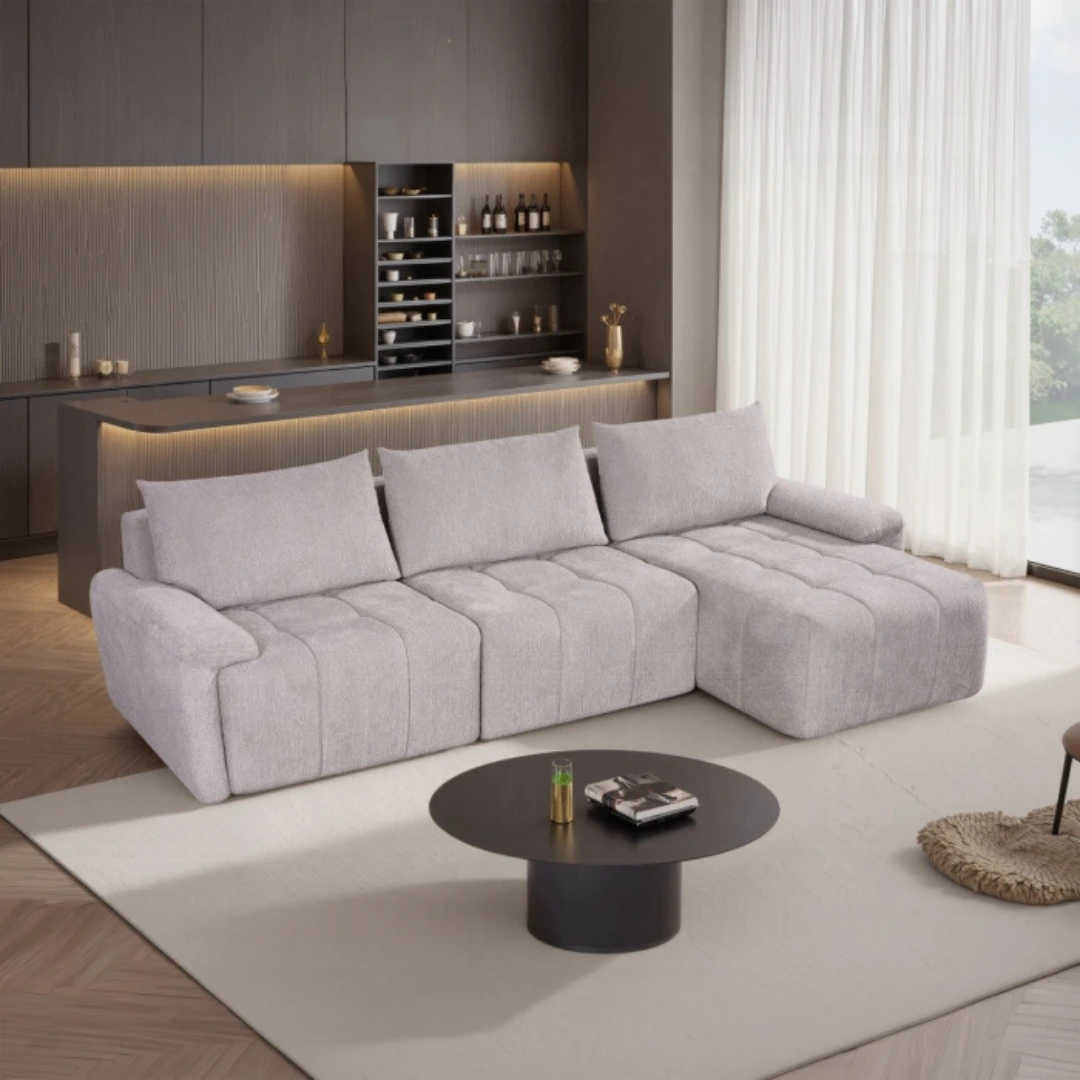 Dorcas Grey Sectional Sofa By Acme | Mobilia Cleopatra 3 Dorcas Grey Sectional Sofa by ACME - Image 1