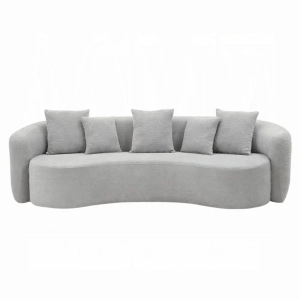 Barasa Oversized Compressed Dark Gray Sofa With 5 Pillows by ACME - Image 5