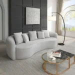 Barasa Oversized Compressed Dark Gray Sofa With 5 Pillows by ACME