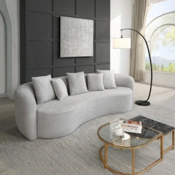 Barasa Oversized Compressed Dark Gray Sofa With 5 Pillows by ACME