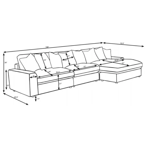 3-Piece Sectional Sofa