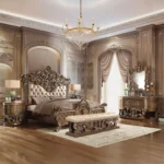 Constantine Gold Wooden Nightstand with Drawers by ACME - Image 7