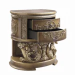 Constantine Gold Wooden Nightstand with Drawers by ACME - Image 3