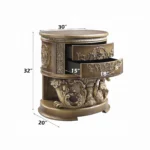Constantine Gold Wooden Nightstand with Drawers by ACME - Image 6