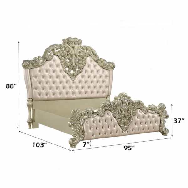 Vatican EK King Bed Tufted by ACME - Image 5